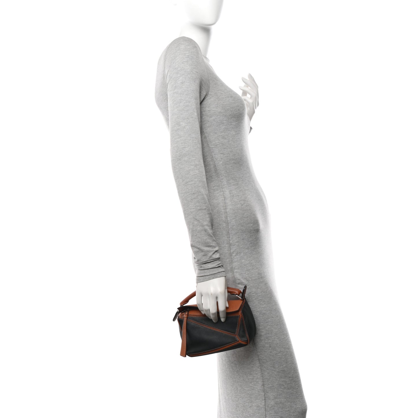 Calfskin Mini Puzzle Bag Tan Black