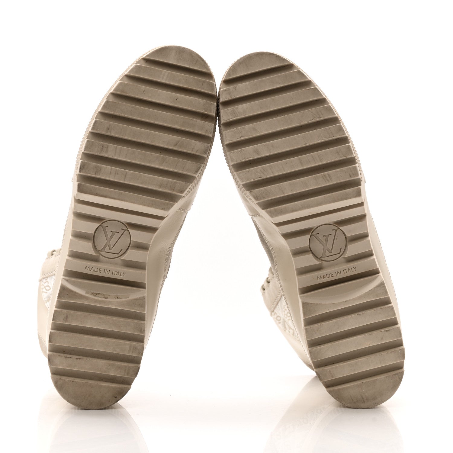 Louis Vuitton Suede Calfskin Jacquard Since 1854 Laureate Platform Desert Boots 37.5 Beige 6 of 15
