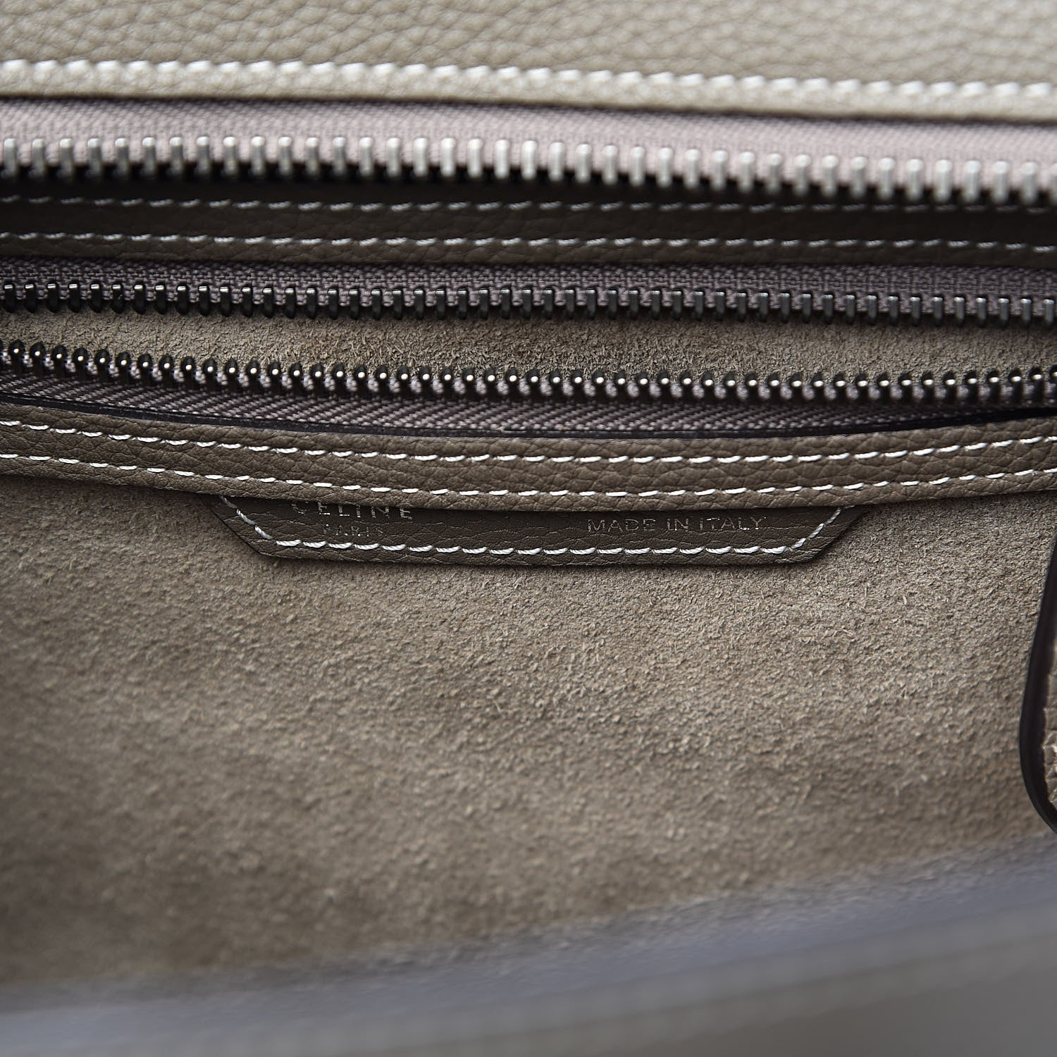 Celine Drummed Calfskin Micro Luggage Souris 6 of 14