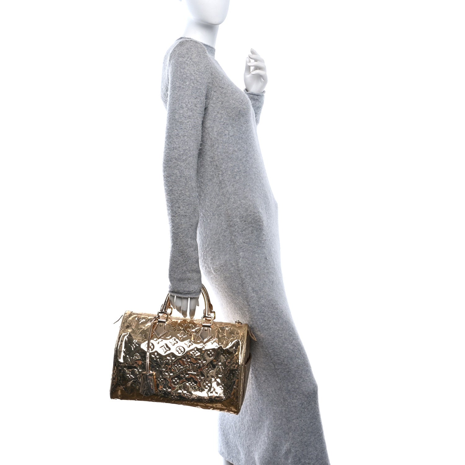 Louis Vuitton Monogram Miroir Speedy 30 Gold 2 of 11