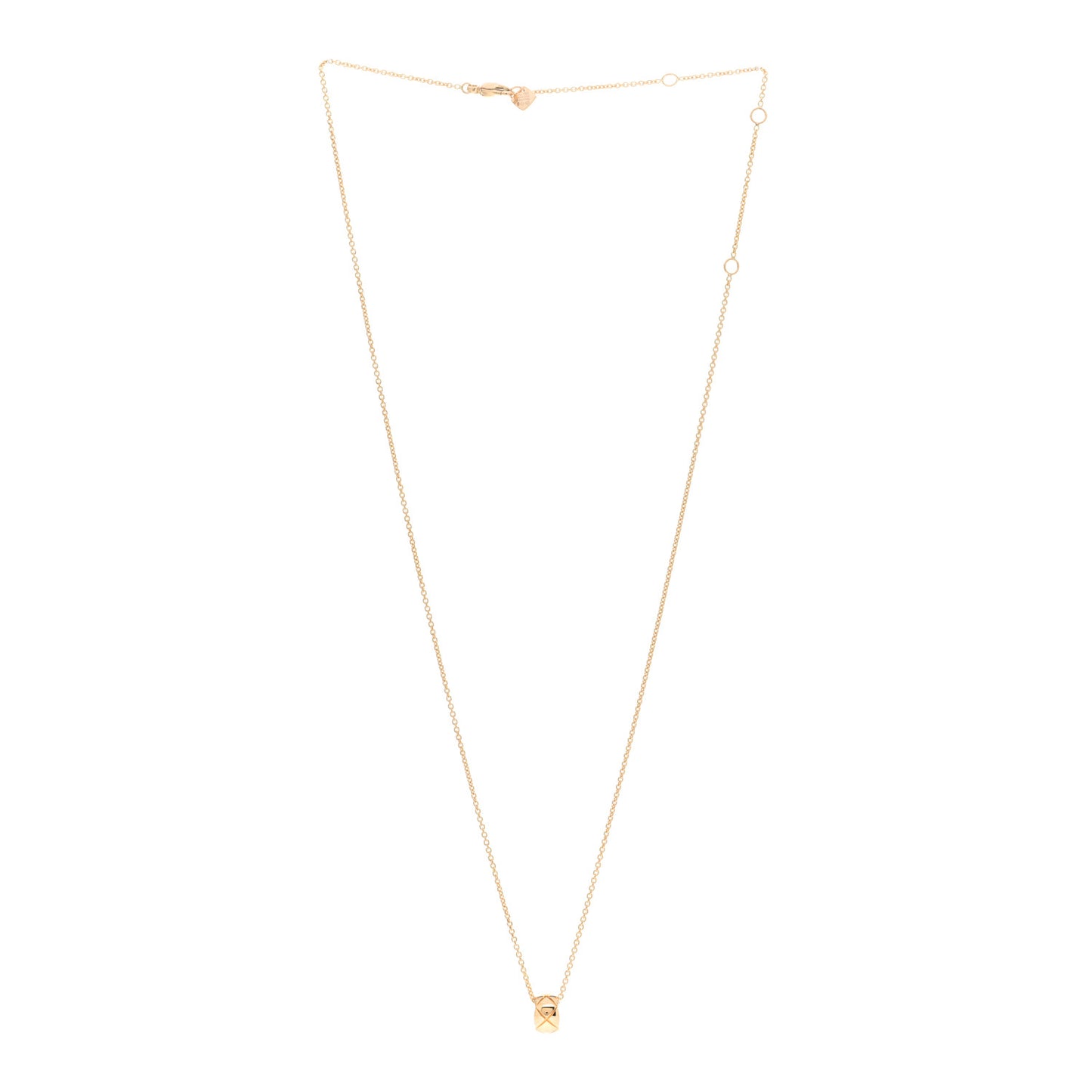 18K Yellow Gold Coco Crush Round Pendant Necklace