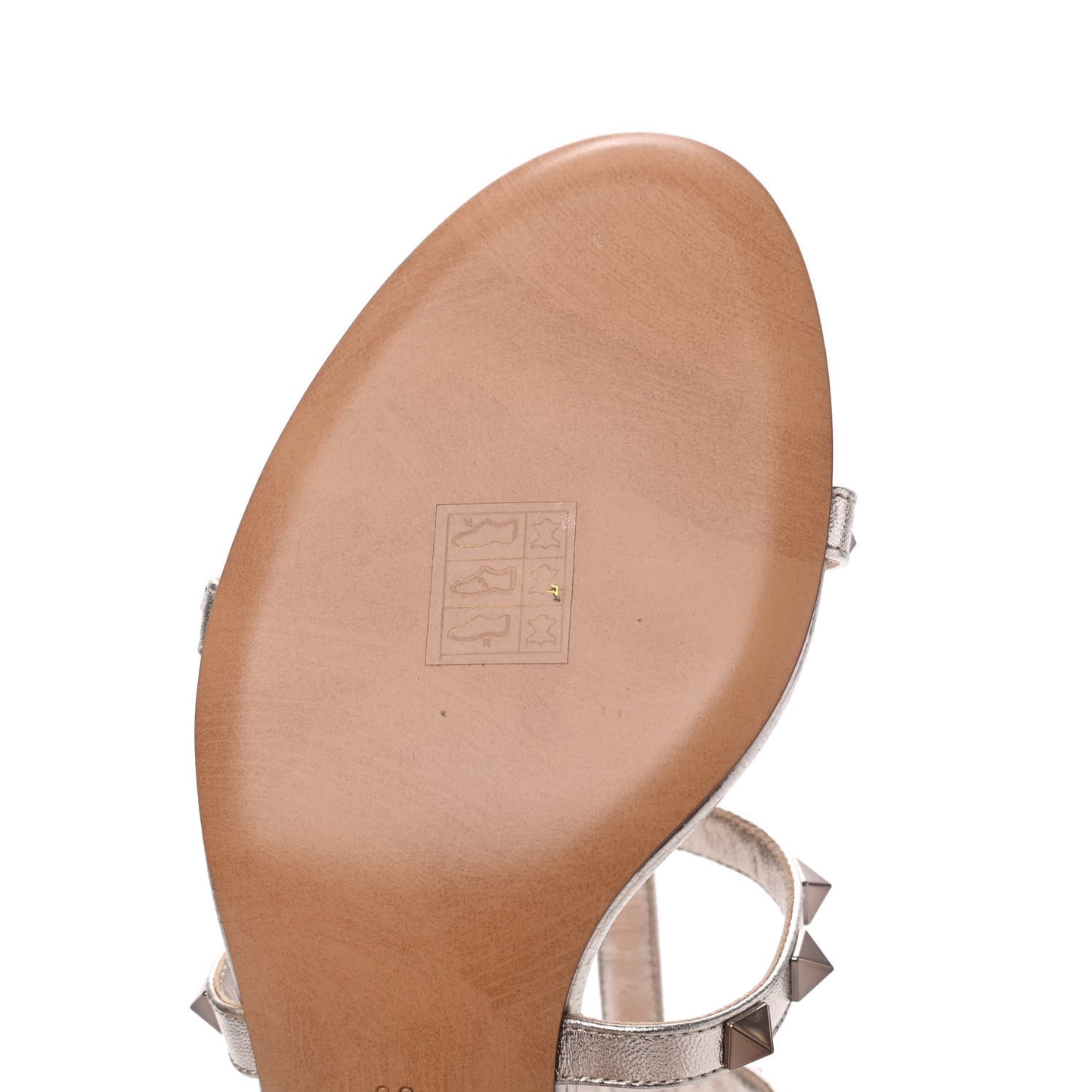Metallic Nappa Rockstud 60mm Caged Slide Sandals 39 Skin