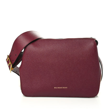 Burberry Soft Grain Calfskin House Check Small Helmsley Crossbody Dark Plum 1 of 9