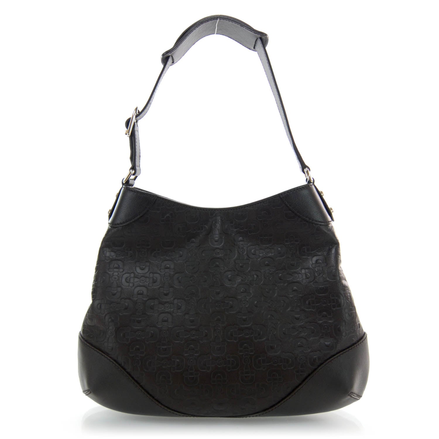 Gucci Leather Horsebit Embossed Hobo Chocolate 1 of 8