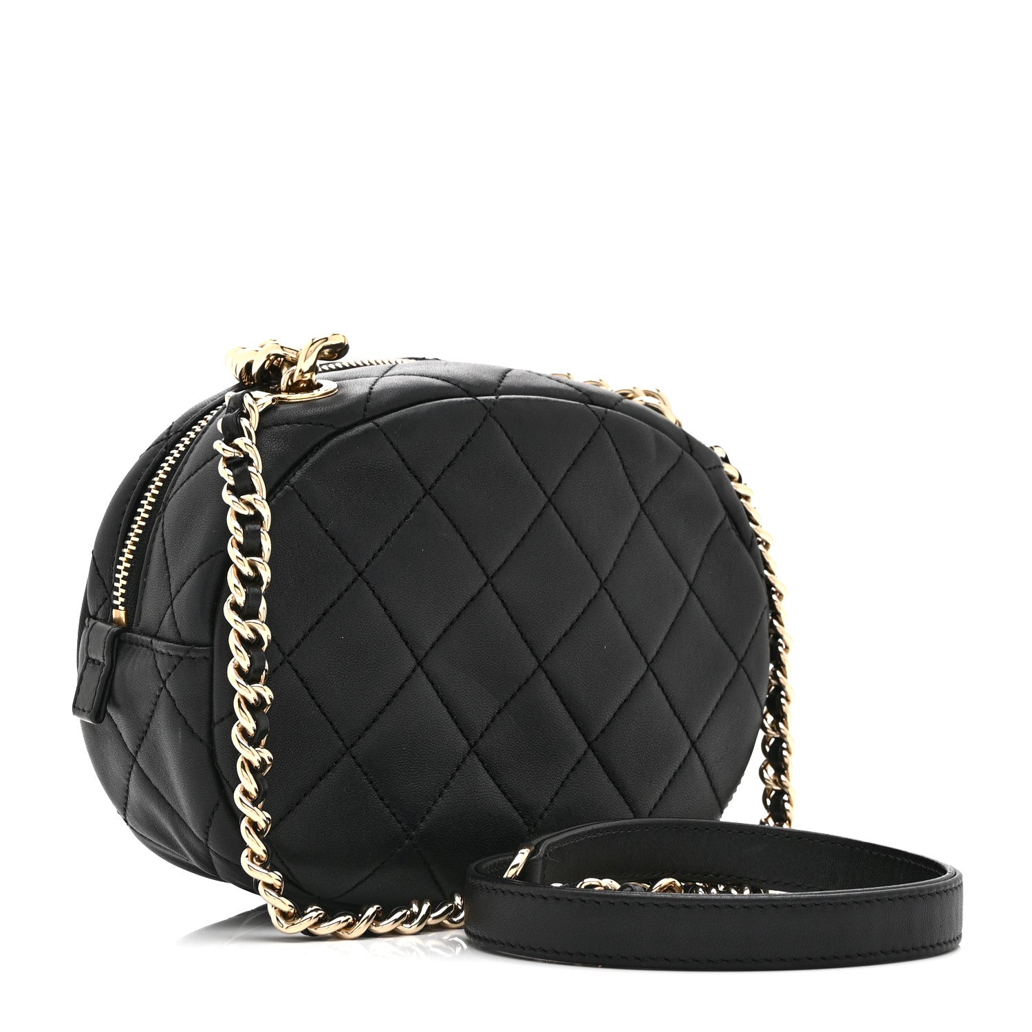 Chanel Lambskin Quilted Studded Camera Case Black 3 of 10