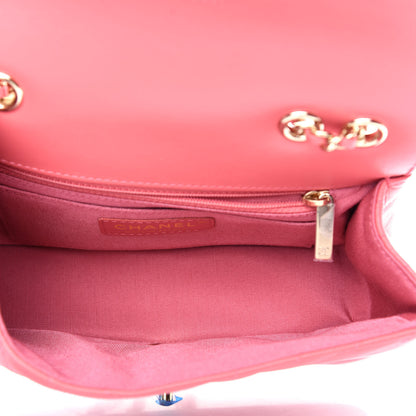 Chanel Calfskin Chevron Quilted Mini Statement Flap Pink 5 of 11