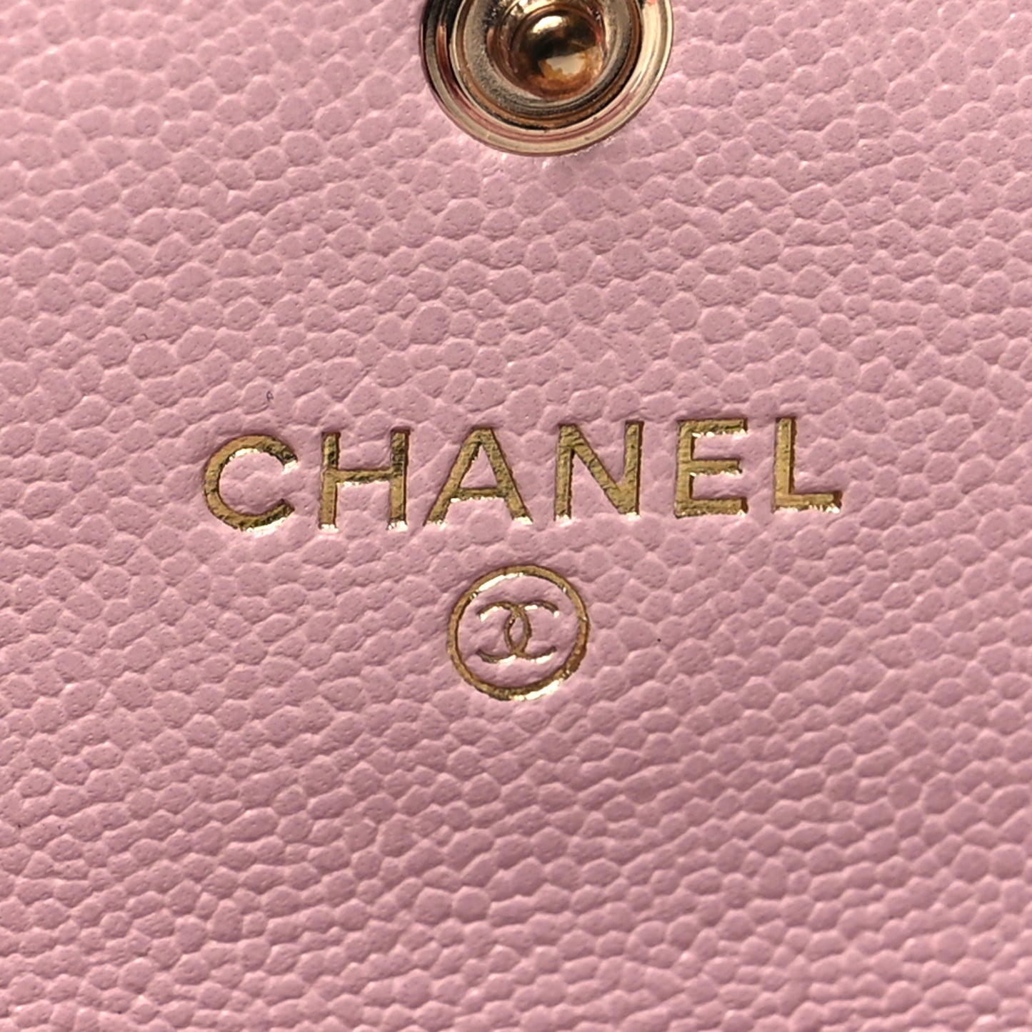 Caviar Quilted Studded CC Flap Card Holder Light Pink