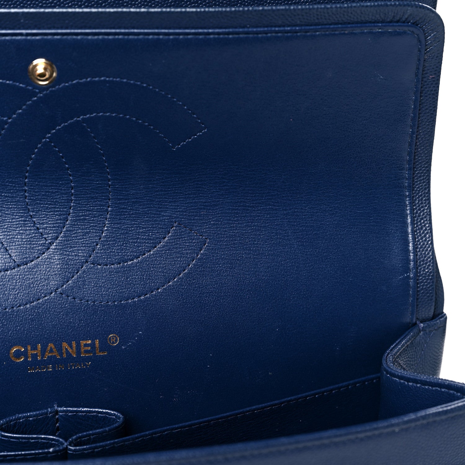Chanel Caviar Quilted Jumbo Double Flap Blue 13 of 17