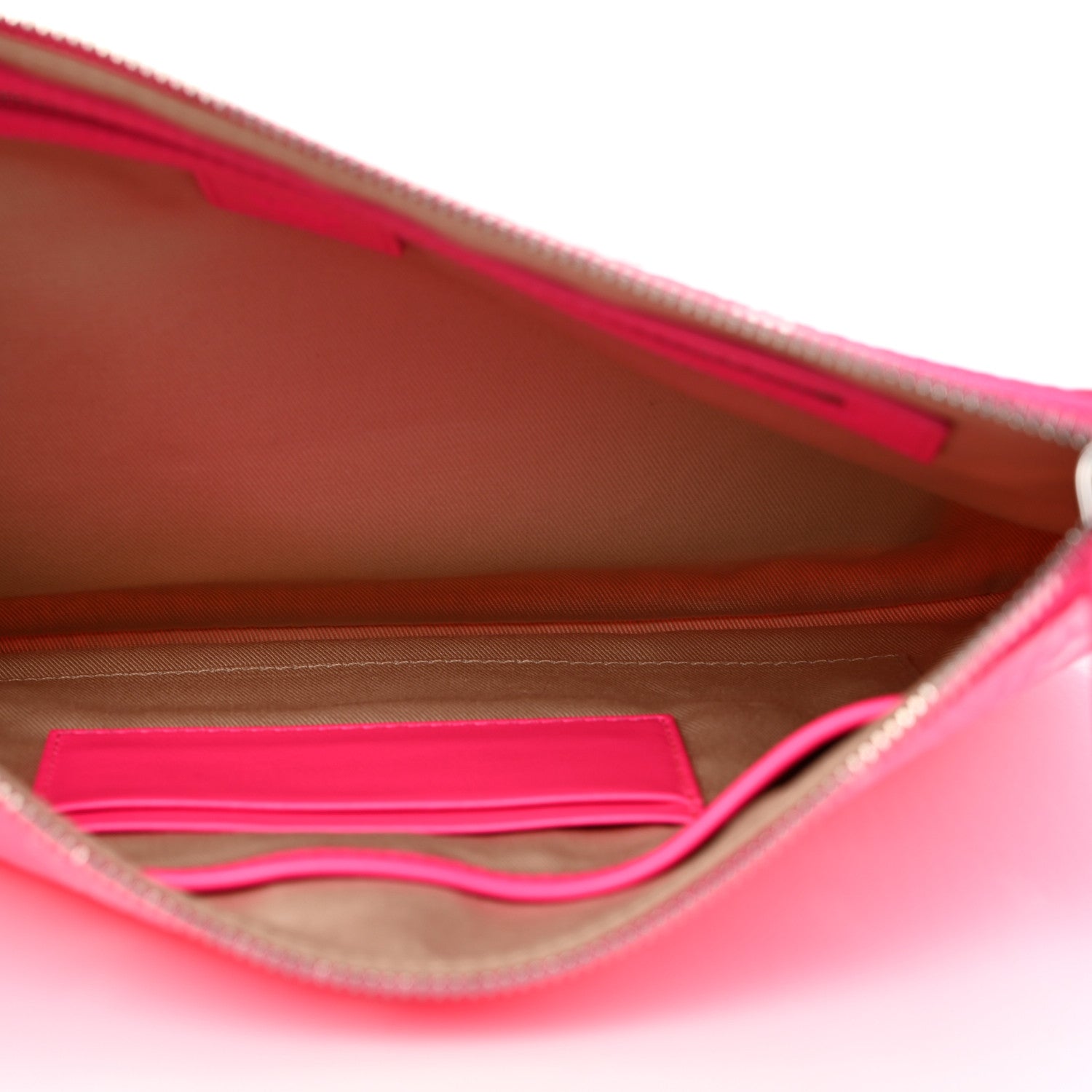 MCM Visetos Wristlet Zip Pouch Neon Pink 5 of 8