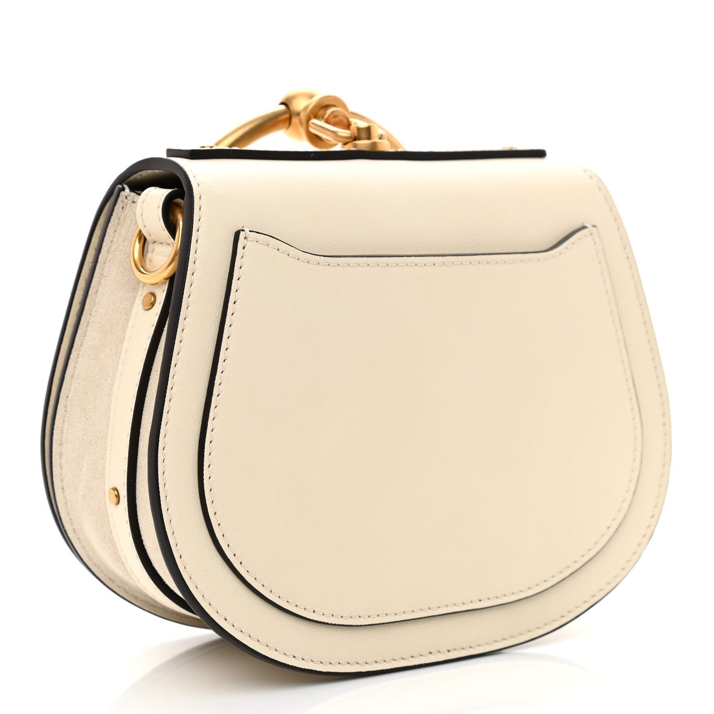 Calfskin Suede Small Nile Bracelet Bag Off White