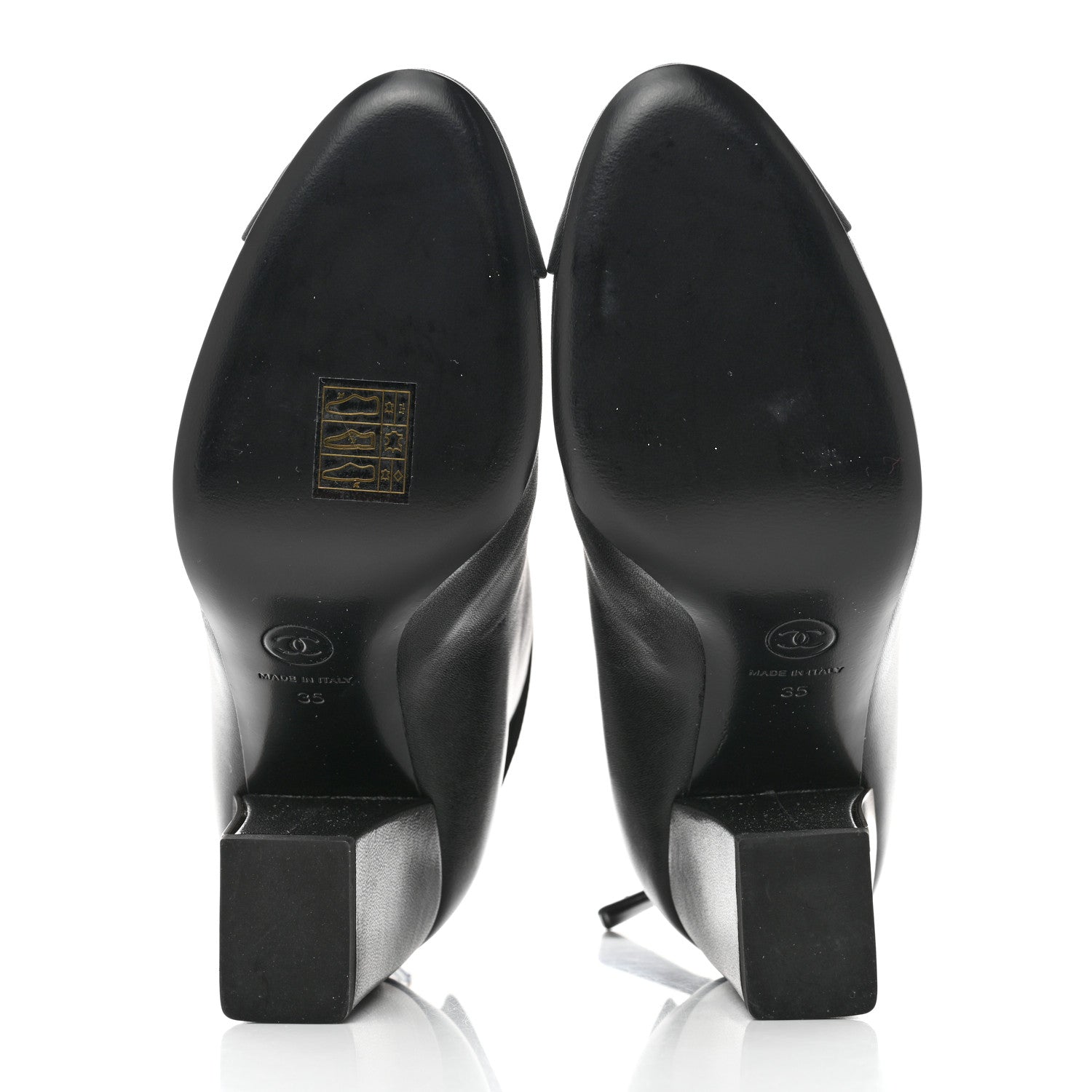 Chanel Lambskin Grosgrain Triangle & Collar 90 Ankle Boots 35 Black 5 of 9
