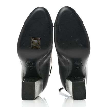 Chanel Lambskin Grosgrain Triangle & Collar 90 Ankle Boots 35 Black 5 of 9