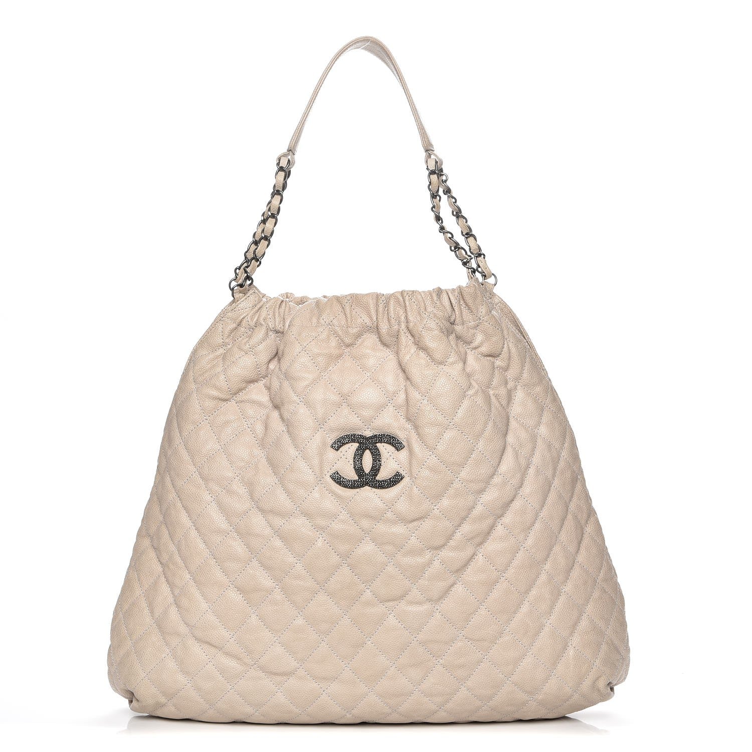 Chanel Caviar Quilted Large Elastic Tote Gray 1 of 8