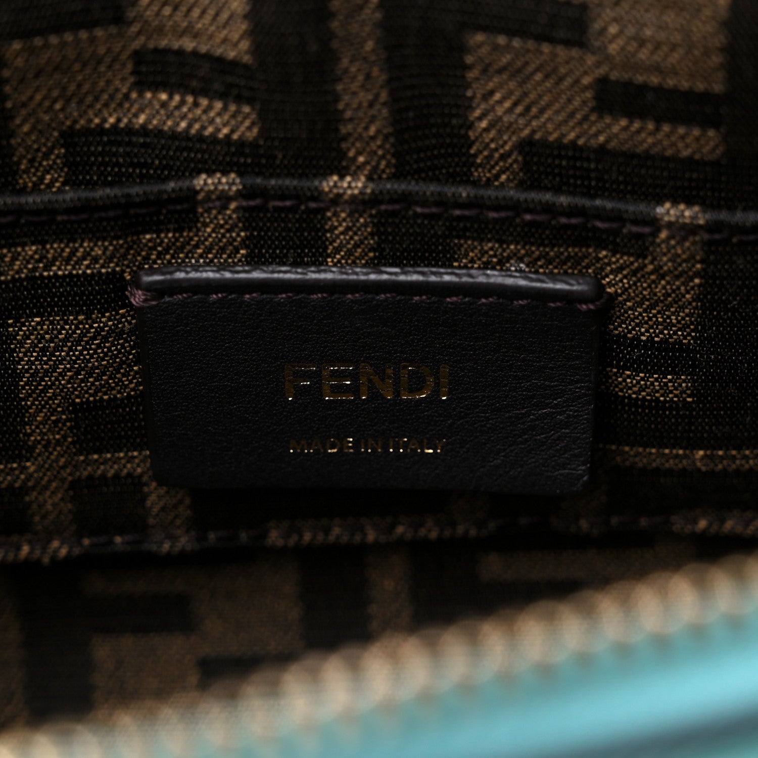 Fendi Vitello King Plexiglass Logo Embossed Mini By The Way Top Handle Boston Bag Spring Turquoise 6 of 10