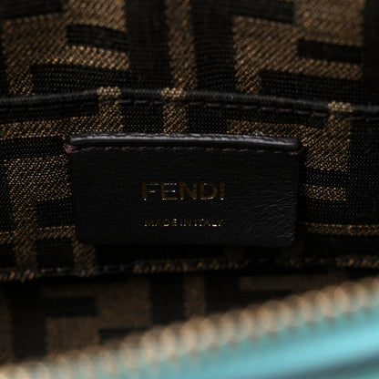 Fendi Vitello King Plexiglass Logo Embossed Mini By The Way Top Handle Boston Bag Spring Turquoise 6 of 10