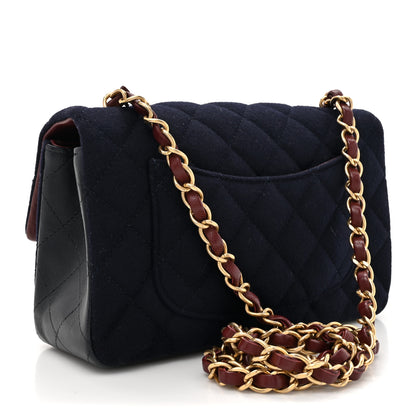Chanel Felt Quilted Paris-Hamburg Charms Mini Rectangular Flap Black Dark Navy 3 of 11