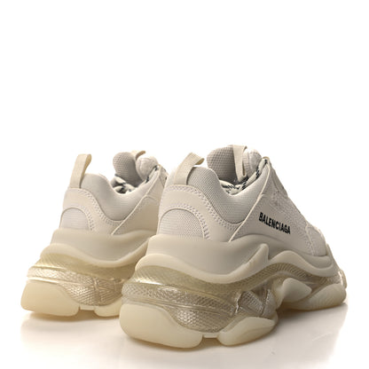 Balenciaga Fabric Mesh Clear Sole Womens Triple S Sneakers 37 Light Beige 4 of 7