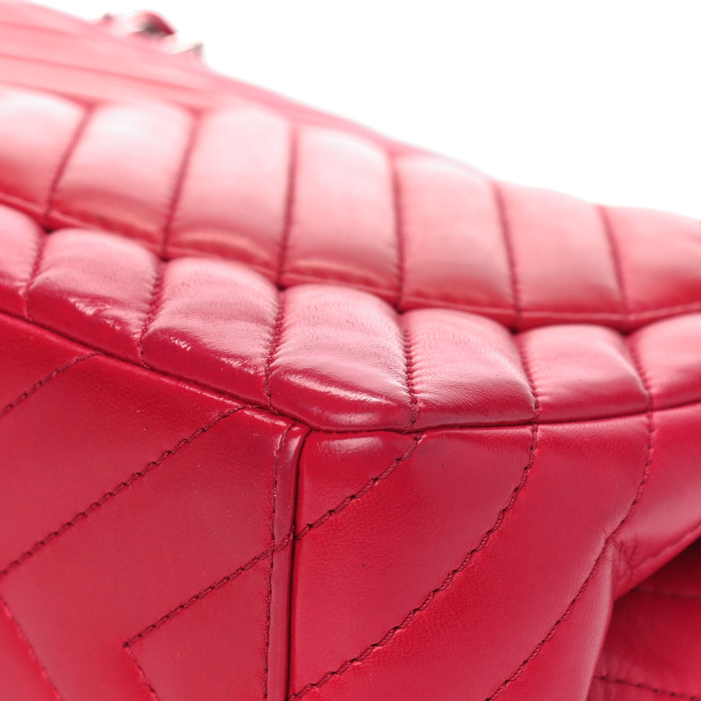 Lambskin Chevron Quilted Maxi Single Flap Dark Pink