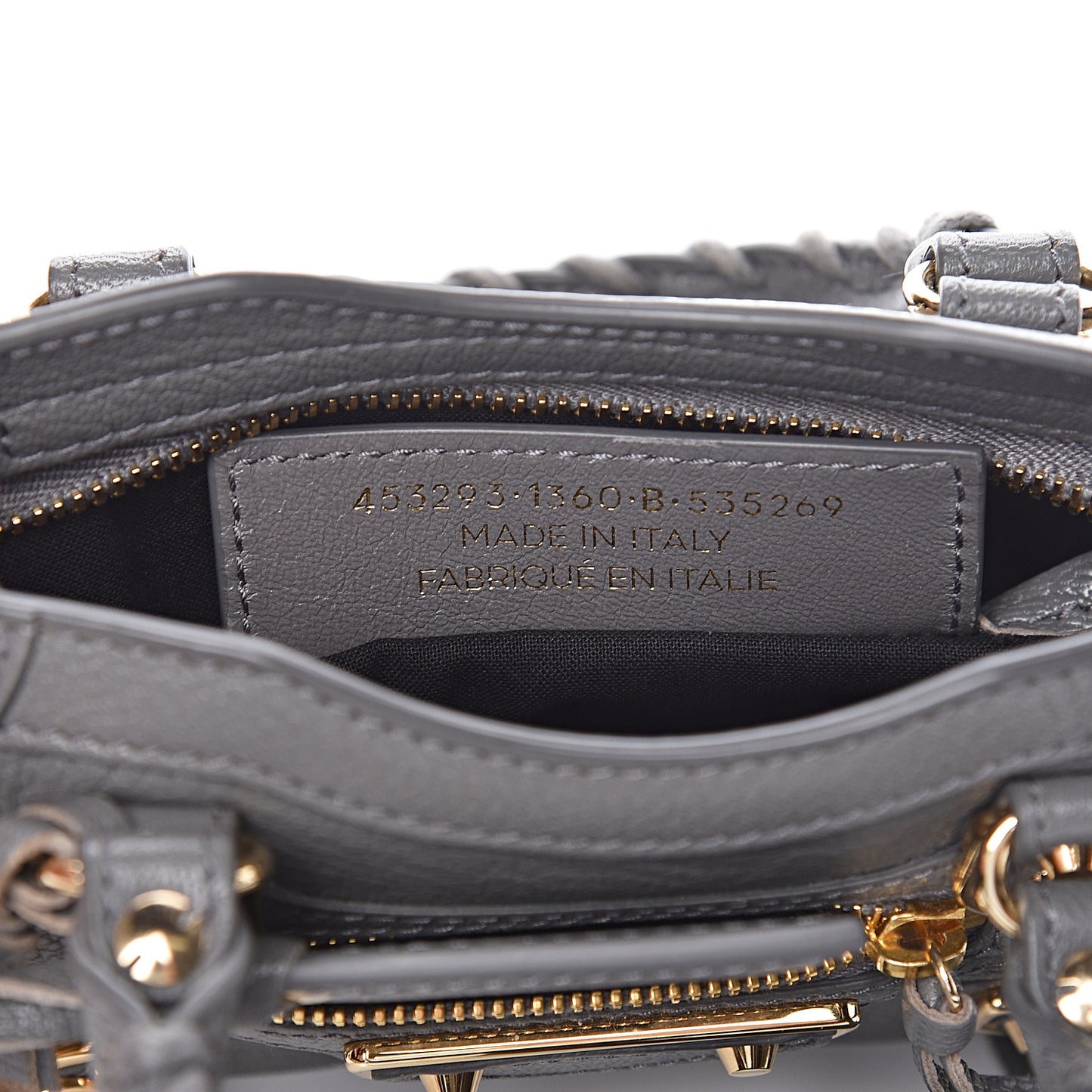 Chevre Gold Metallic Edge Hardware Nano City Gris Acier