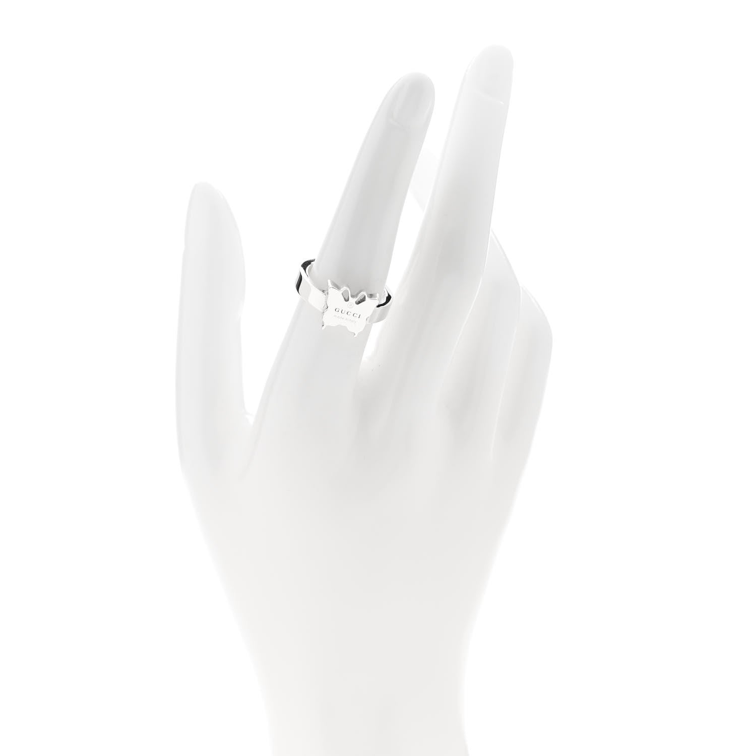 Gucci Sterling Silver Butterfly Band Ring 54 6.75 2 of 7