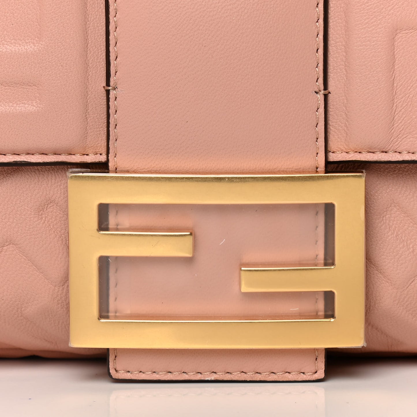 Nappa FF 1974 Embossed Large Baguette Rosa Bourbon