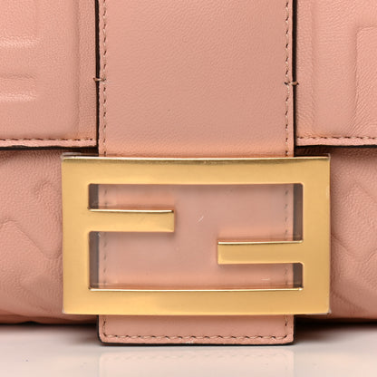 Fendi Nappa FF 1974 Embossed Large Baguette Rosa Bourbon 12 of 20