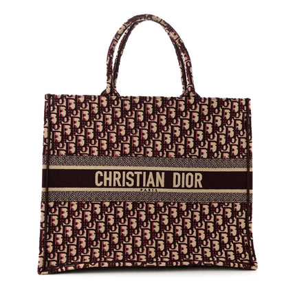 Christian Dior Oblique Large Book Tote Burgundy Multicolor 1 of 10