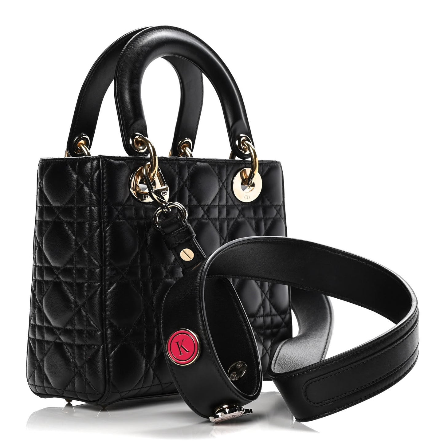 Lambskin Cannage Small Lucky Badges My Lady Dior Black