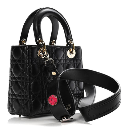 Christian Dior Lambskin Cannage Small Lucky Badges My Lady Dior Black 2 of 14