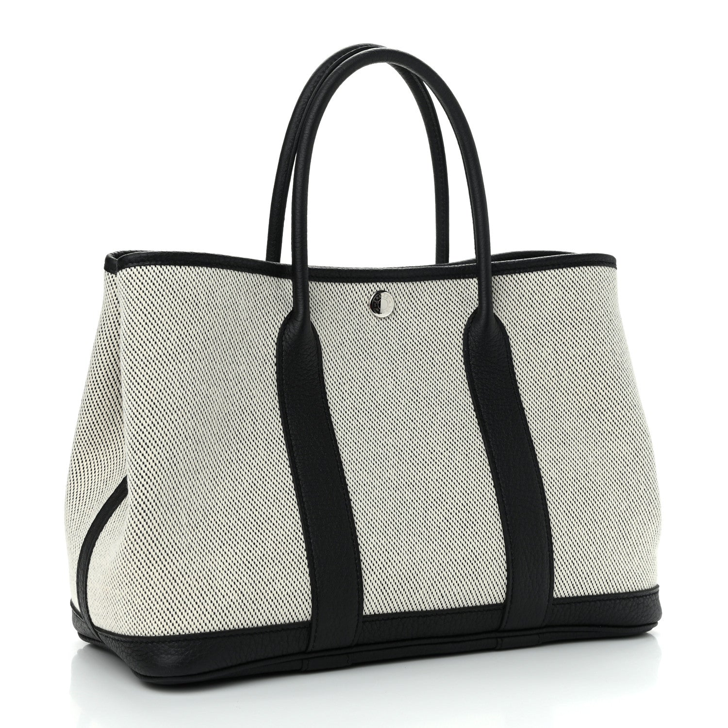 Hermes Twill H Negonda Garden Party 30 TPM Tote Ecru Black 2 of 9