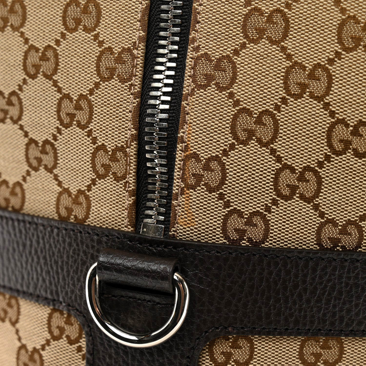 Gucci Monogram Dollar Calfskin Large Boston Duffle Bag Beige Ebony Testa di Moro Marrone Scuro 10 of 10