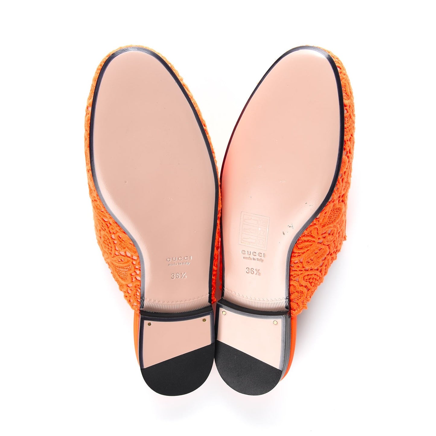 Lace Malaga Kid Womens Princetown Slippers 36.5 Orange Fluo Skin Rose