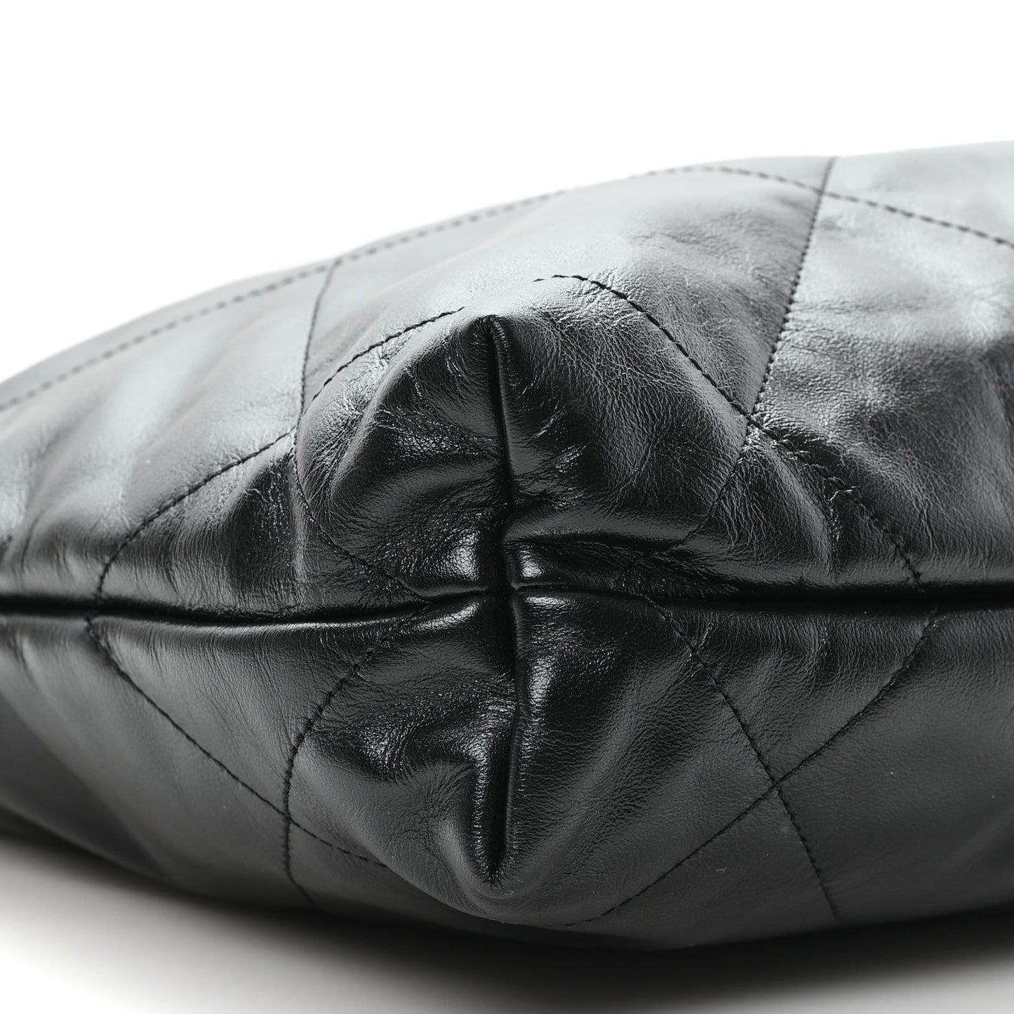 Shiny Calfskin Quilted Small Chanel 22 Black