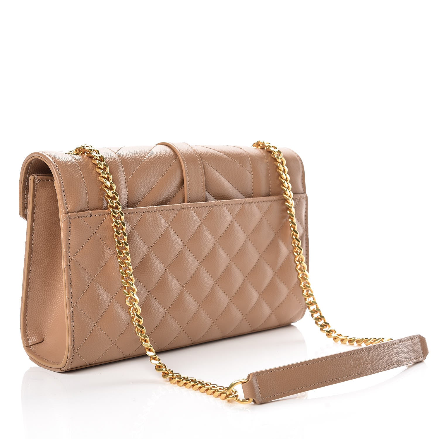 Saint Laurent Grain De Poudre Textured Mixed Matelasse Triquilt Small Monogram Satchel Cork 3 of 8