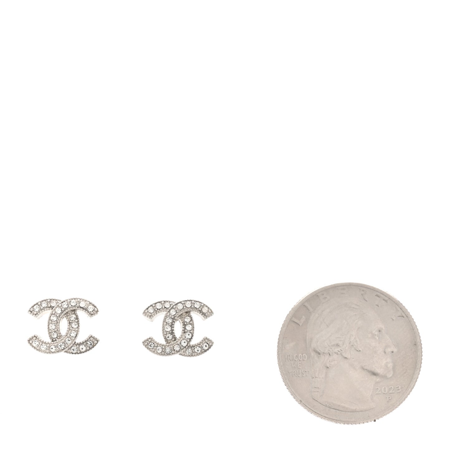Crystal CC Earrings Silver