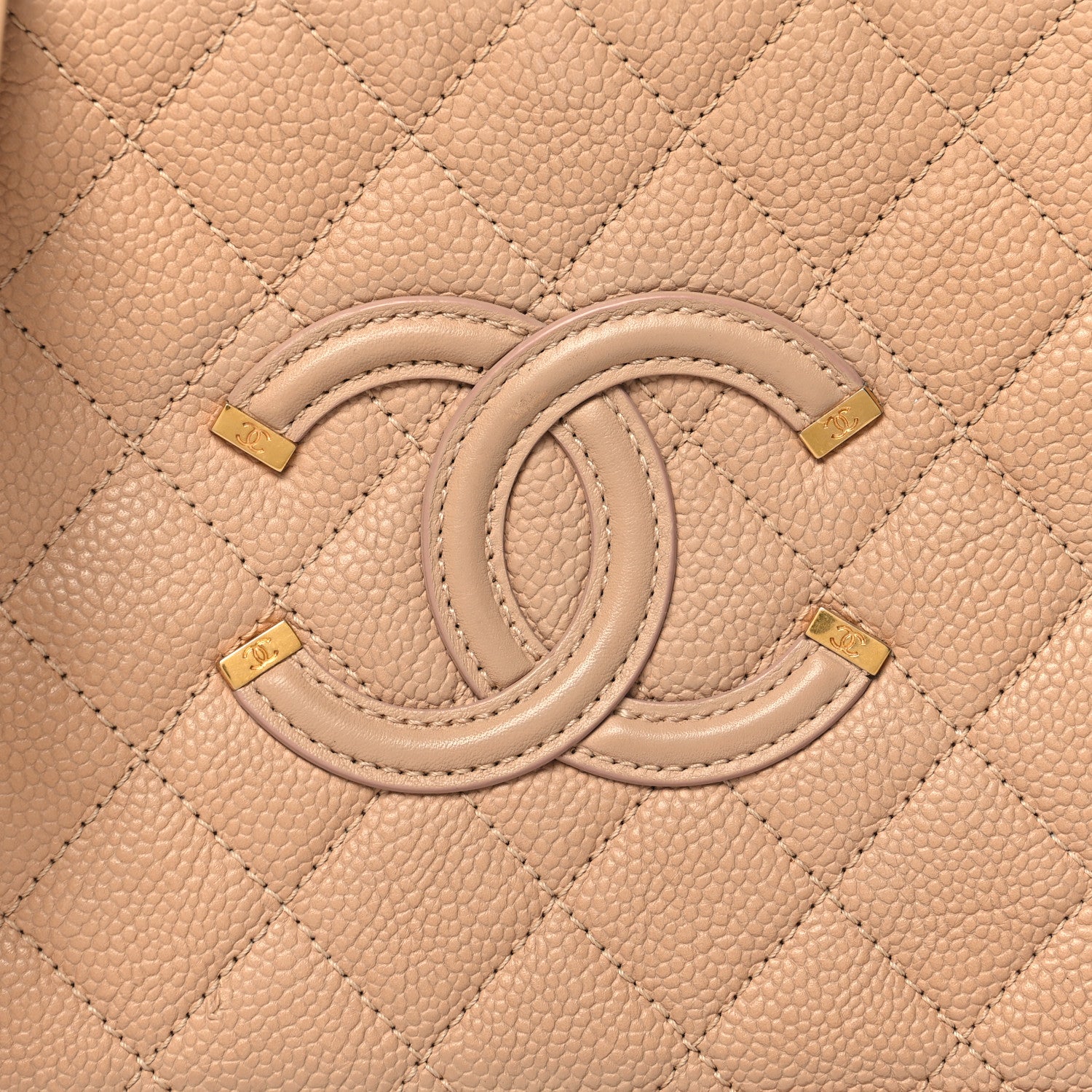 Chanel Caviar Quilted Medium CC Filigree Vanity Case Beige 8 of 12