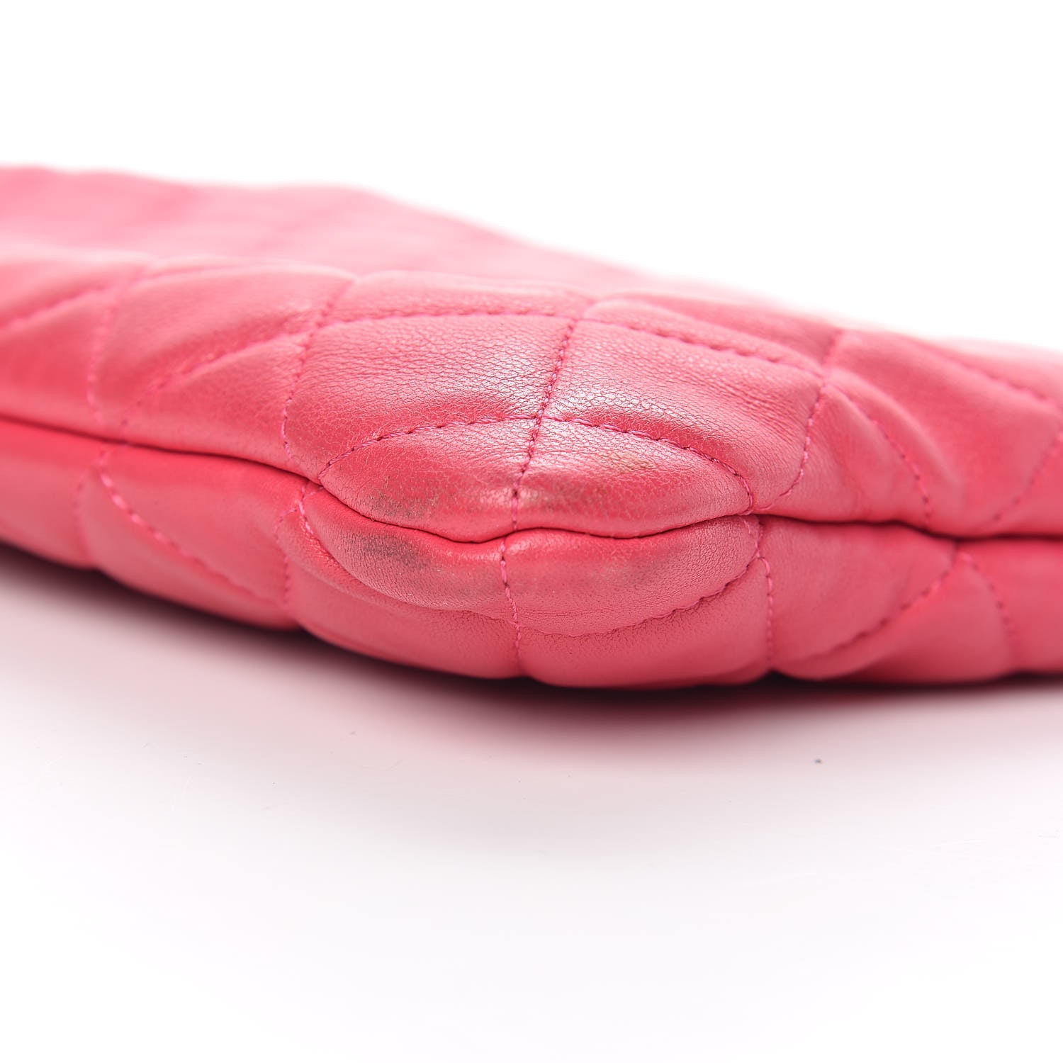 Chanel Lambskin Quilted Large Cosmetic Case Dark Pink 6 of 14