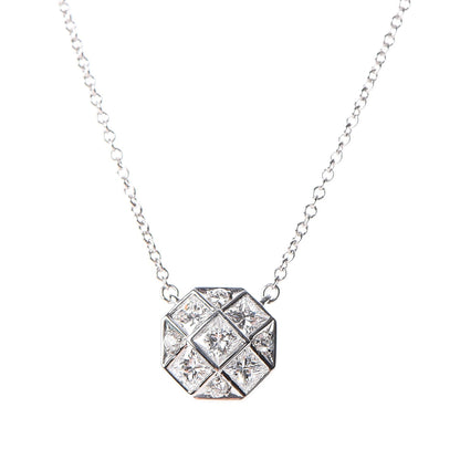 Tiffany Platinum Diamond Mosaic Pendant Necklace 3 of 7
