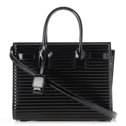 Saint Laurent Ribbed Patent Calfskin Baby Sac De Jour Black 1 of 7