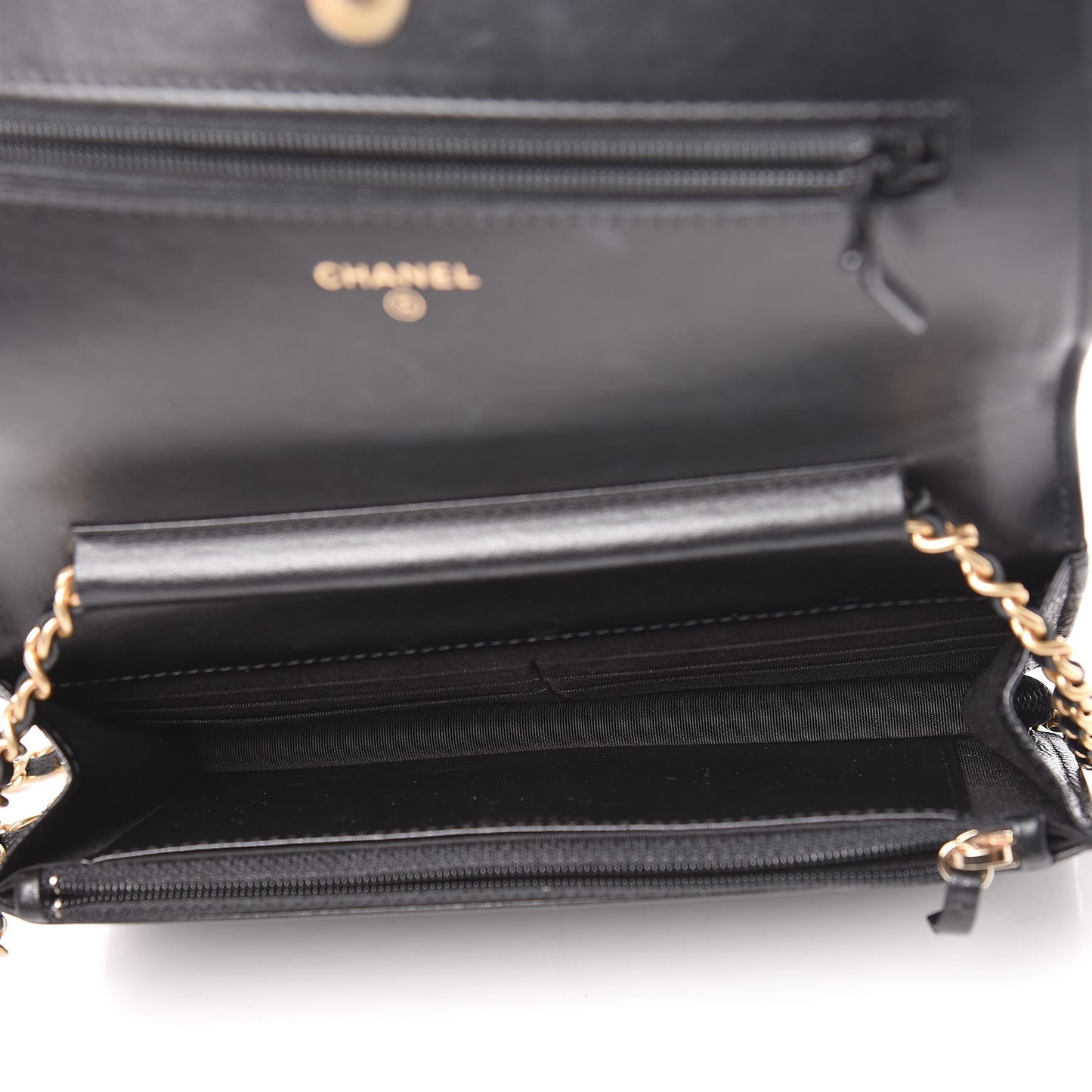 Caviar Quilted Boy Wallet On Chain WOC Black