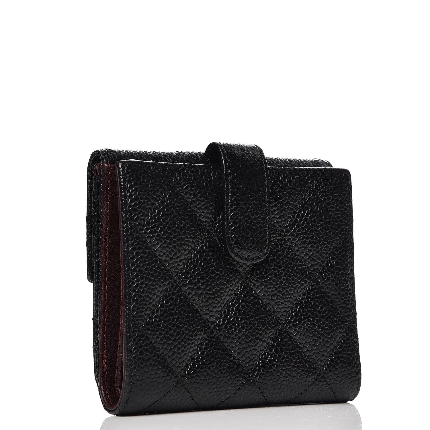 Chanel Caviar Quilted Compact French Flap Wallet Black 3 of 9