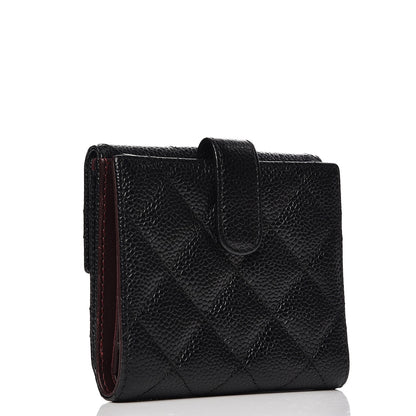 Chanel Caviar Quilted Compact French Flap Wallet Black 3 of 9