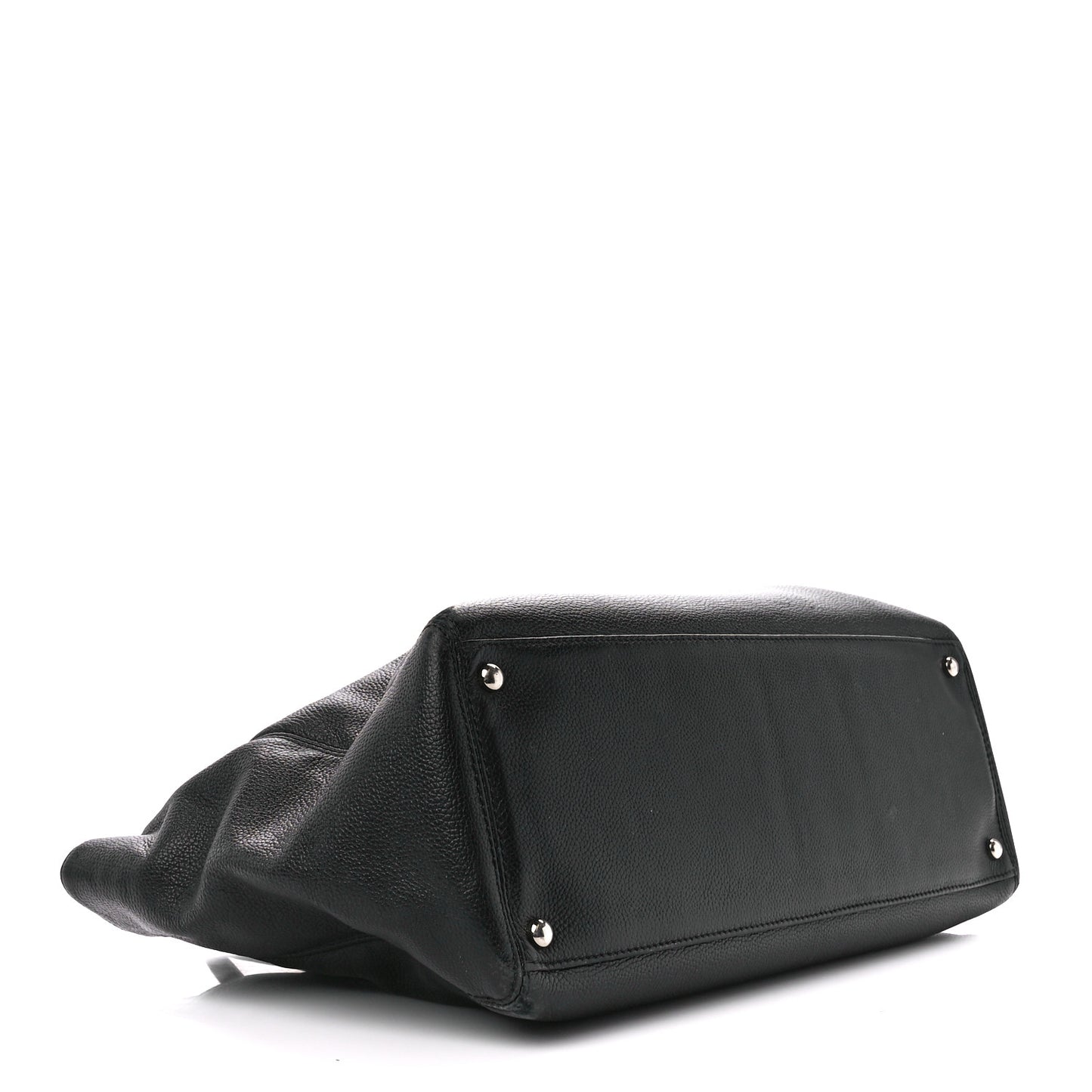 Calfskin Cerf Executive Shopper Tote Black