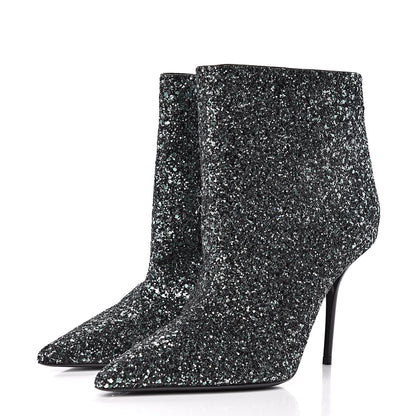 Saint Laurent Glitter Pierre 95 Ankle Boots 40 Green 3 of 8