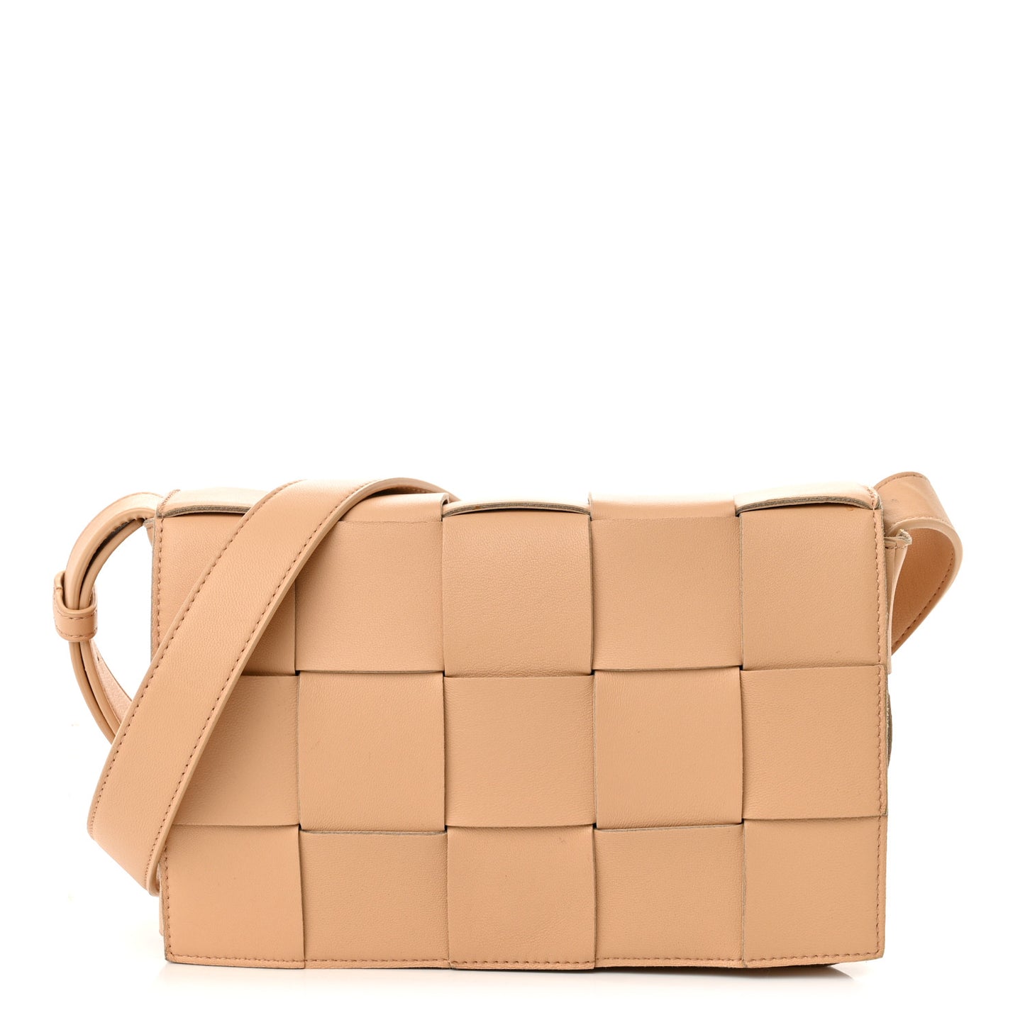 Lambskin Maxi Intrecciato Cassette Crossbody Bag Porridge