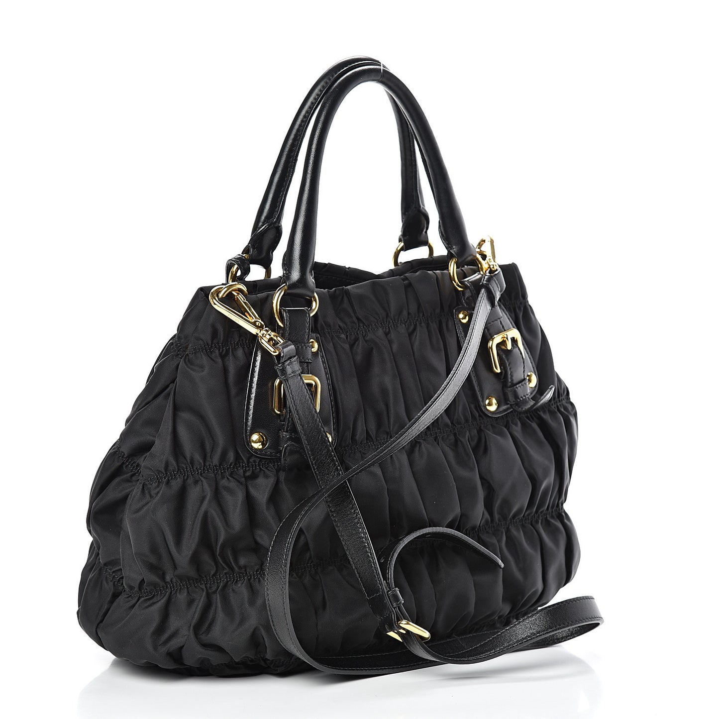 Tessuto Nylon Gaufre Tote Black