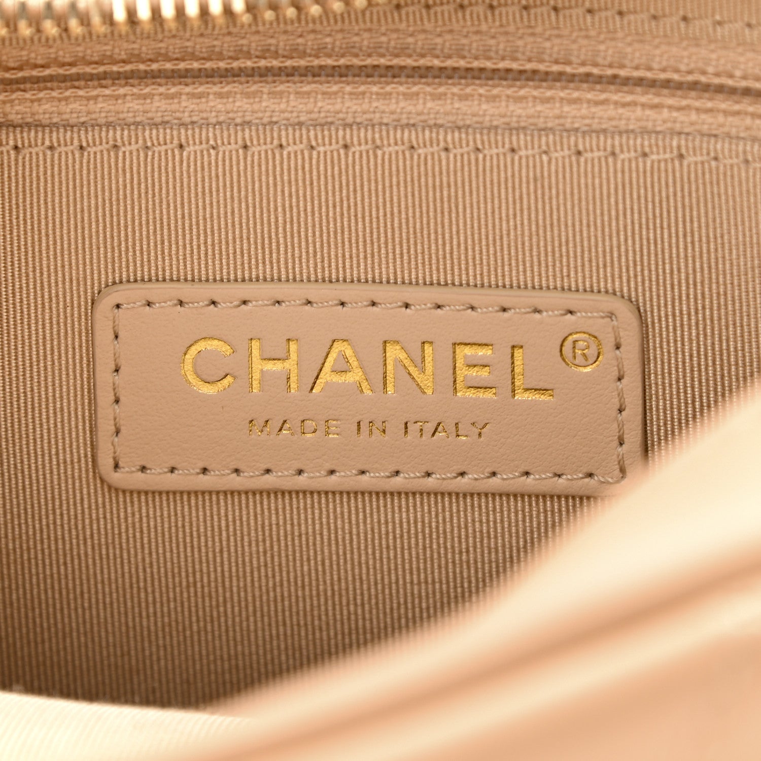 Chanel Calfskin Quilted Enchained Camera Case Bag Beige 6 of 8