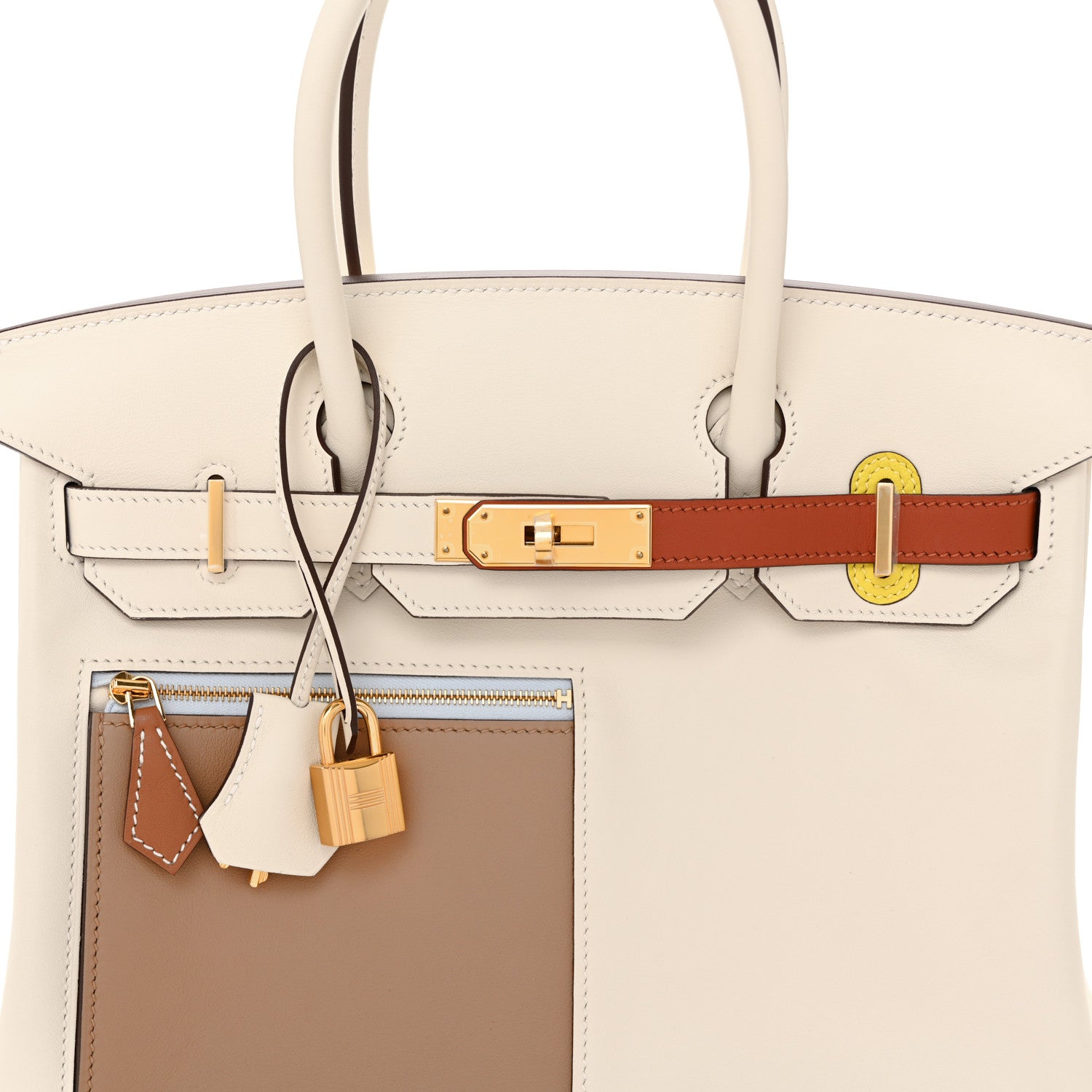 Hermes Swift Colormatic Birkin 30 Nata Chai Cuivre Lime Mauve Sylvestre Bleu Brume 7 of 12