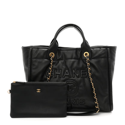 Chanel Calfskin Small Deauville Tote Black 3 of 12
