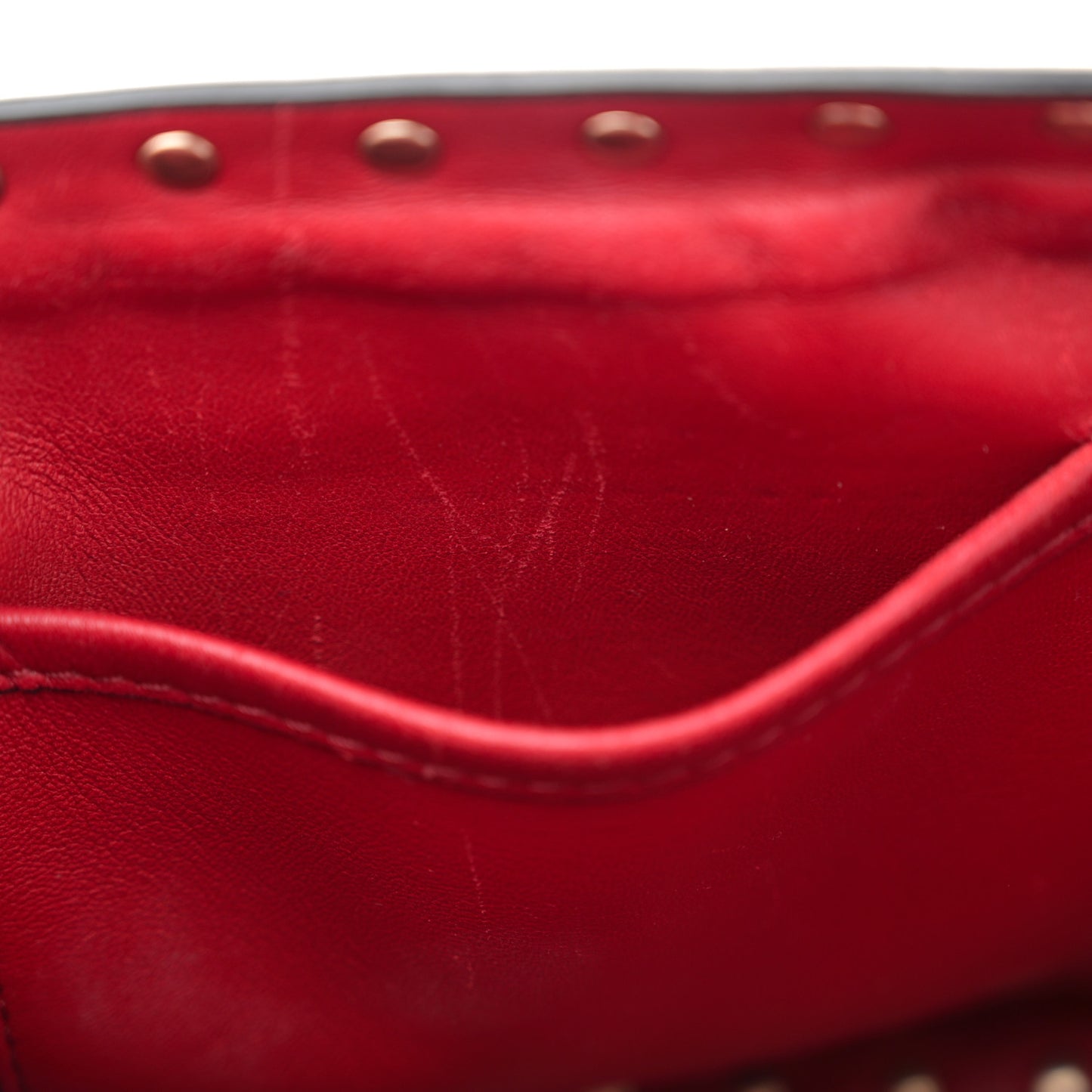 Nappa Large Rockstud Spike Shoulder Bag Rubino